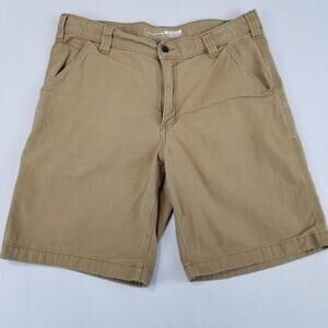 Carhartt Shorts Mens 36 Rugged Flex Relaxed Fit Canvas Work Khaki Tool BS2514-M